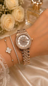 Roleex Women Oyster Perpetual Rosegold White