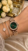 Tommy Hilfigher Women Rosegold Green Dial