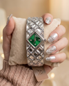 Swarrovsk_i Curiosa Bangle   Silver To Green