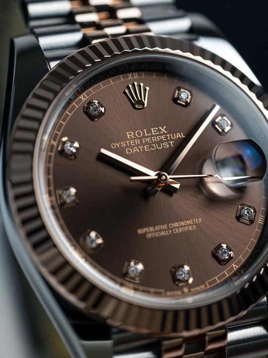Rolee_x Oyster Perpetual Date Just 2Ton Copper Brown Diamond