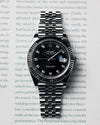 Rolee_x Oyster Perpetual Date Just Diamond Silver-Black-Diamond