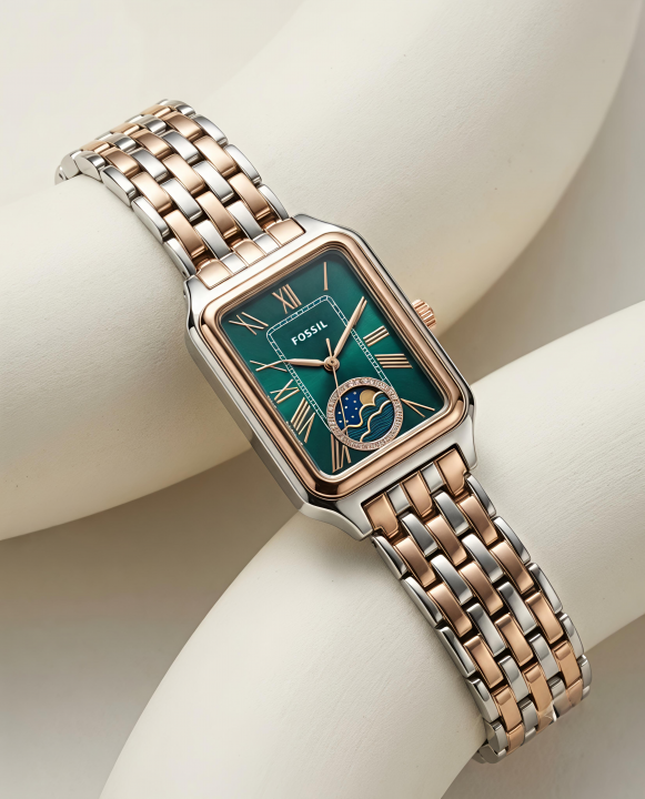 Fossii_l Raquel Sun Moon 2Ton Rose-Gold Green