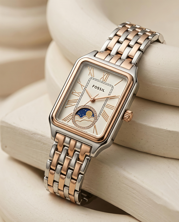 Fossii_l Raquel Sun Moon 2Ton Rose-Gold White