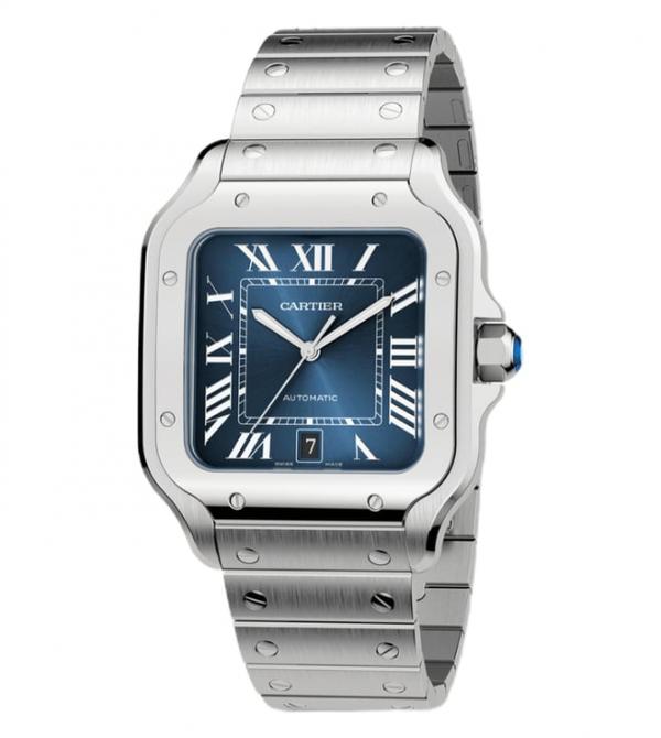 Cartiie_r Santos Automatic silver blue