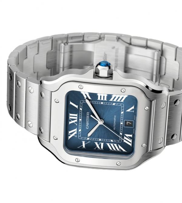Cartiie_r Santos Automatic silver blue