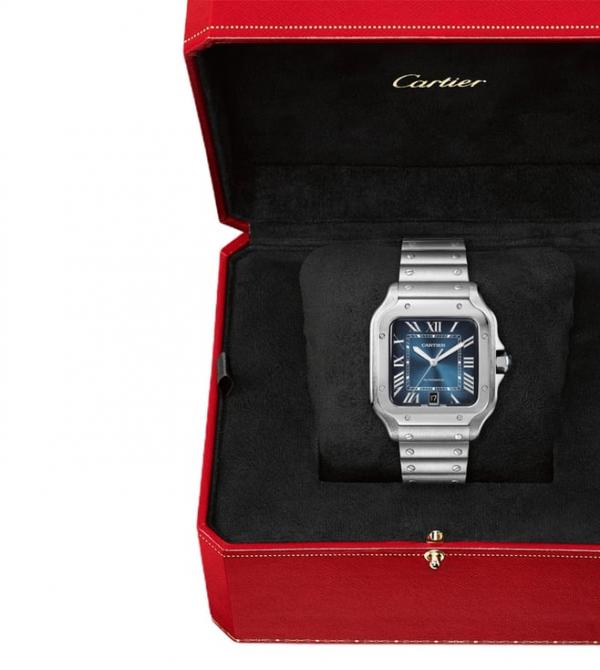 Cartiie_r Santos Automatic silver blue