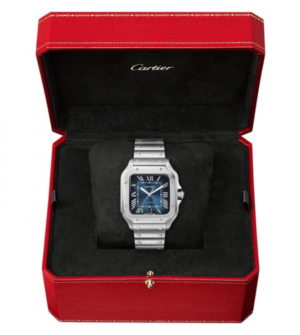 Cartiie_r Santos Automatic silver blue