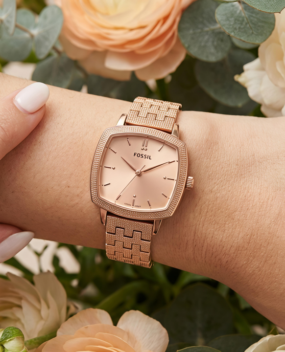 Fossii_l x Nick Jonas Ladies Rose Gold Pink