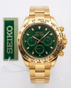 Seiko Daytona Chronograph Gold Green Dial
