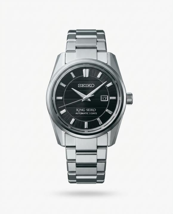 King Seiko Vanac Quartz Silver Black Dial