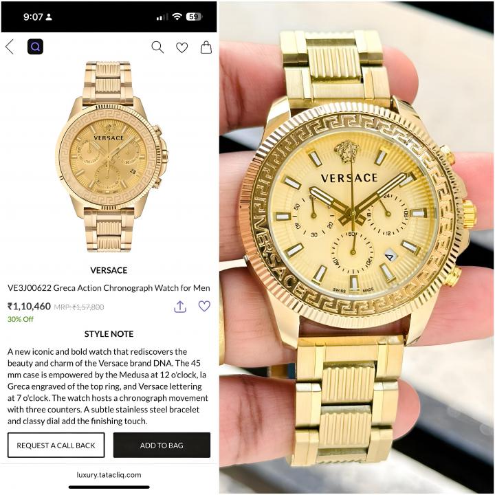 Versace Greca Action Chronograph full gold