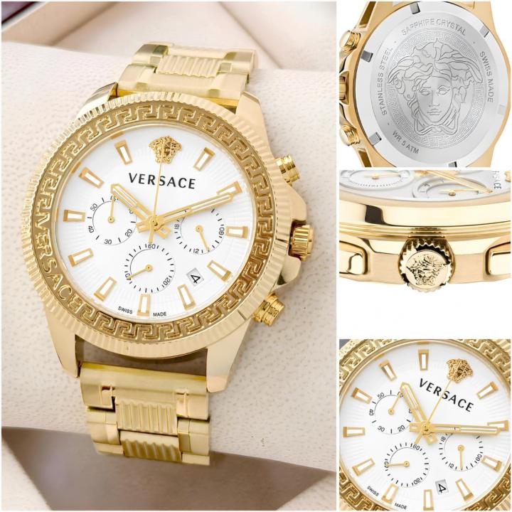 Versace Greca Action Chronograph gold white