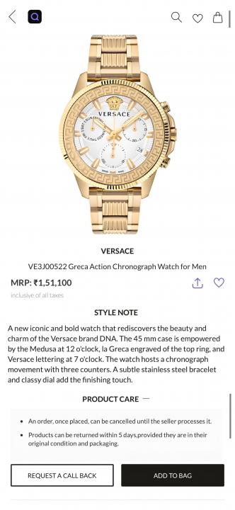 Versace Greca Action Chronograph gold white