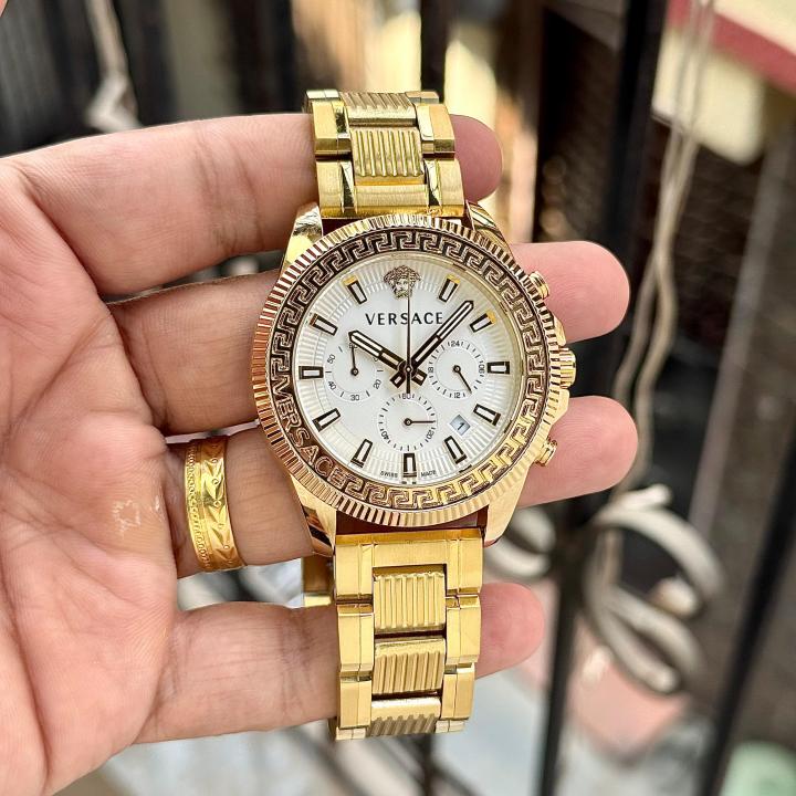 Versace Greca Action Chronograph gold white
