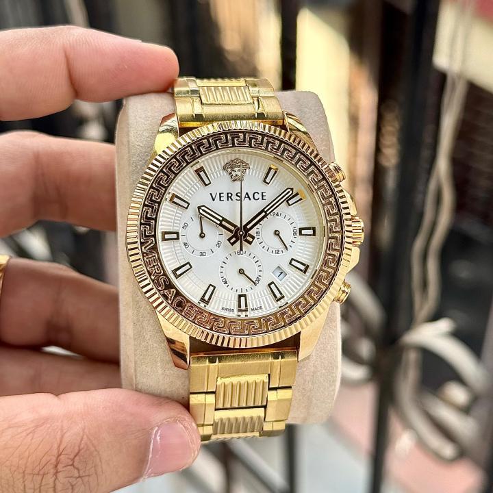 Versace Greca Action Chronograph gold white