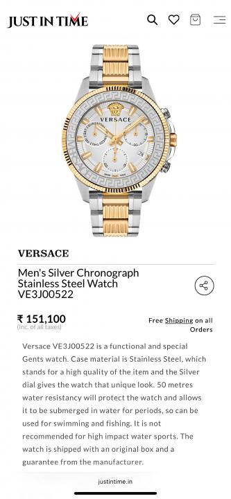 Versace Greca Action Chronograph 2 ton gold white