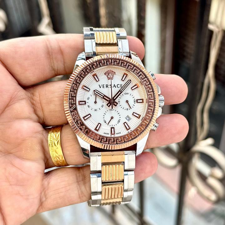 Versace Greca Action Chronograph 2 ton copper white