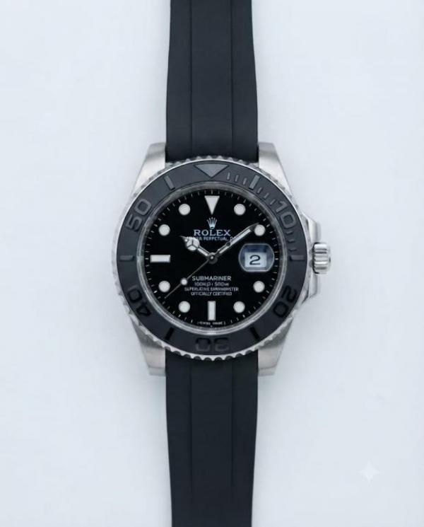 Rolee_x Yacht-Master silver black dail