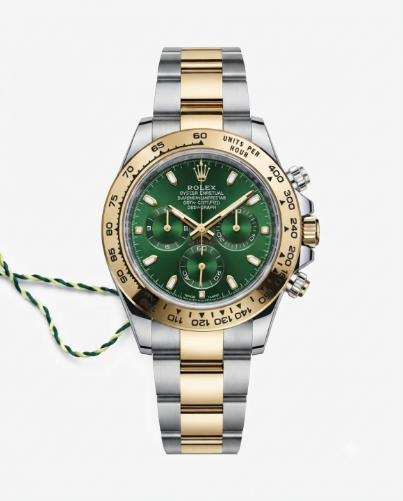 Rolee_x Daytona chronograph Two Tone Gold Green Dial