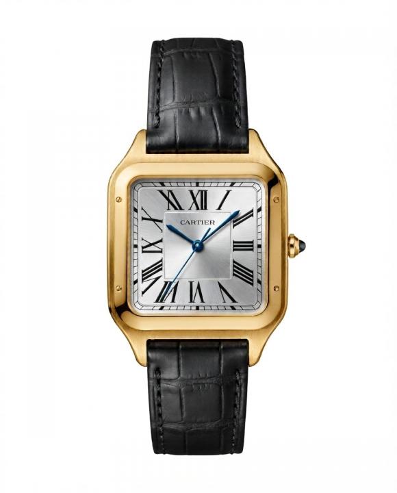 Cartiee_r Santos Dumont Square Black Gold White Dial