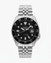 Seiko Gmt Master silver Black Dial