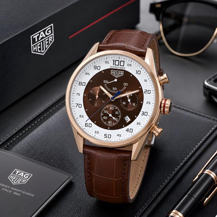 TAG Heueer Carrera Mikrograph 1100th of a Second brown