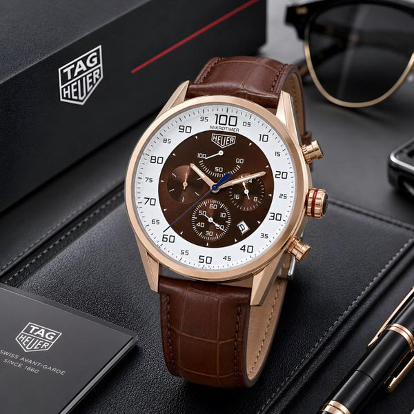 TAG Heueer Carrera Mikrograph 1100th of a Second brown