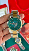 OMEGHA Seamaster Aqua Terra Worldtimer luxury wristwatch tuton green