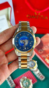 OMEGHA Seamaster Aqua Terra Worldtimer luxury wristwatch tuton blue
