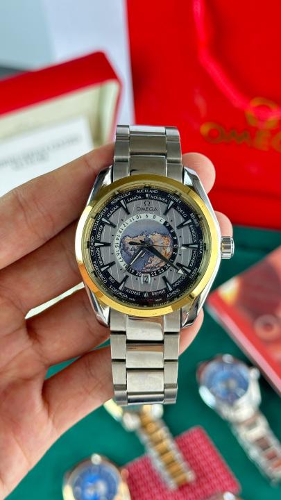 OMEGHA Seamaster Aqua Terra Worldtimer luxury wristwatch gold ring