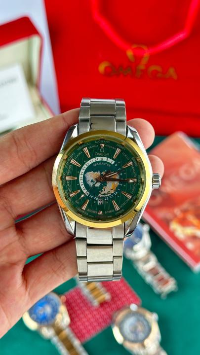 OMEGHA Seamaster Aqua Terra Worldtimer luxury wristwatch gold ring
