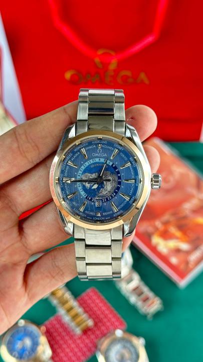 OMEGHA Seamaster Aqua Terra Worldtimer luxury wristwatch gold ring