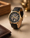 Tommmy Hilfige_r Automatic Leather Black-Gold-Black