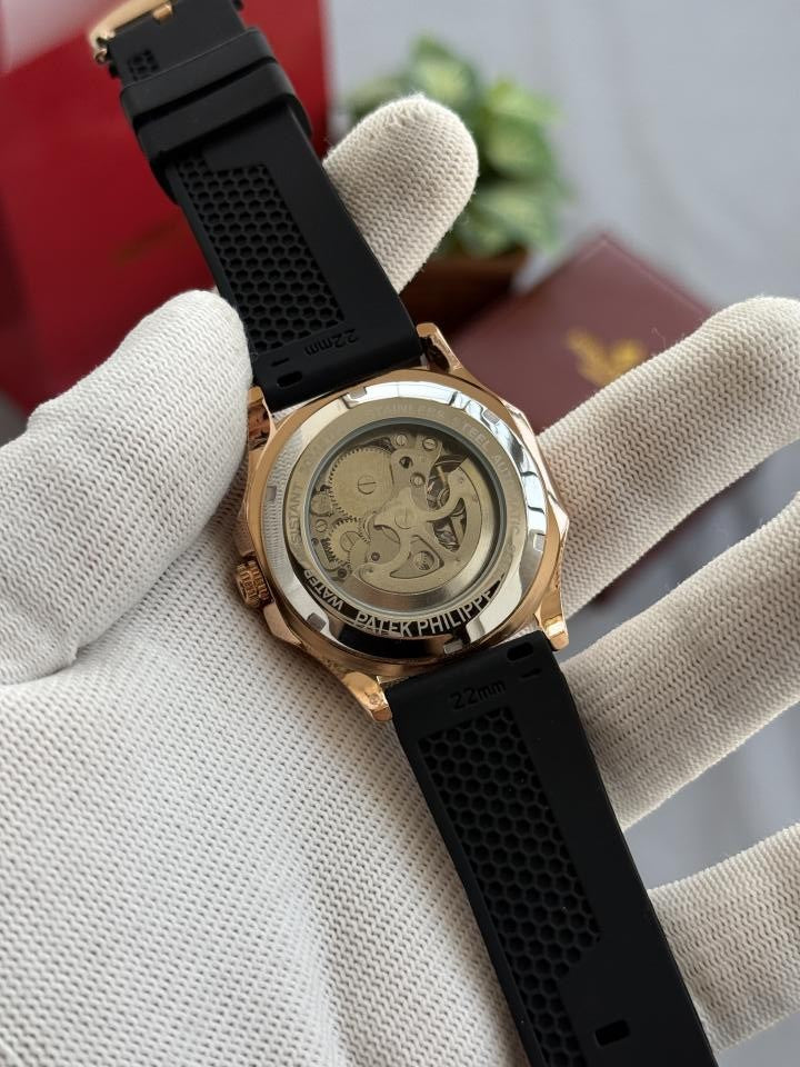 Patekk Philippe Skeleton Automatic Blk Gold