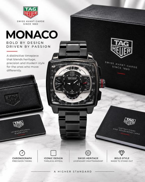 tag huer  Monaco  Mikrograph quartz movement (steel mettal)