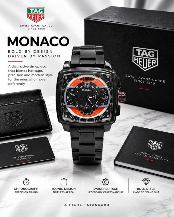 tag huer  Monaco  Mikrograph quartz movement (steel mettal)