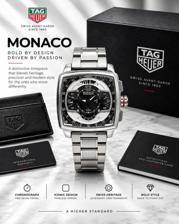 tag huer  Monaco  Mikrograph quartz movement (steel mettal)