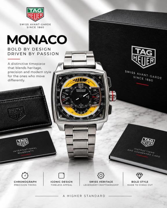 tag huer  Monaco  Mikrograph quartz movement (steel mettal)