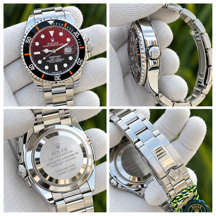 ROLLEX SUBMARINE SILVER RED DIAL  AT291