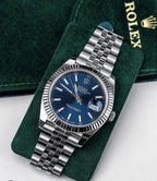 Rolee_x Oyster Perpetual Date Just Silver Blue