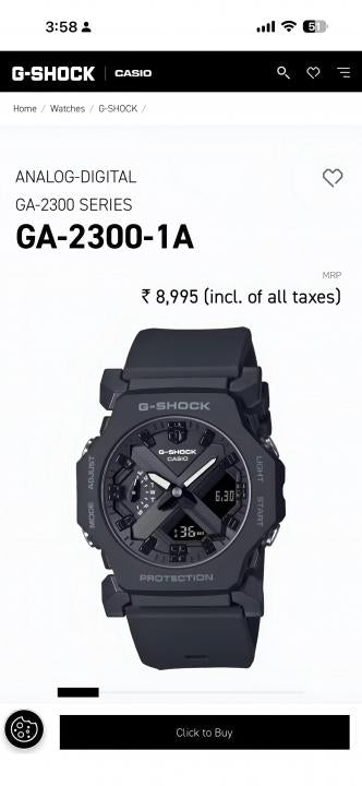 Casio g shock ga2300 black