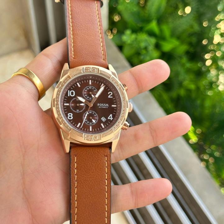 Fossii_l Bronson Chronograph Luggage Leather