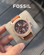 Fossii_l Bronson Chronograph Luggage Leather