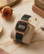 Casio Womens Vintage LA670 Black-Copper-Black