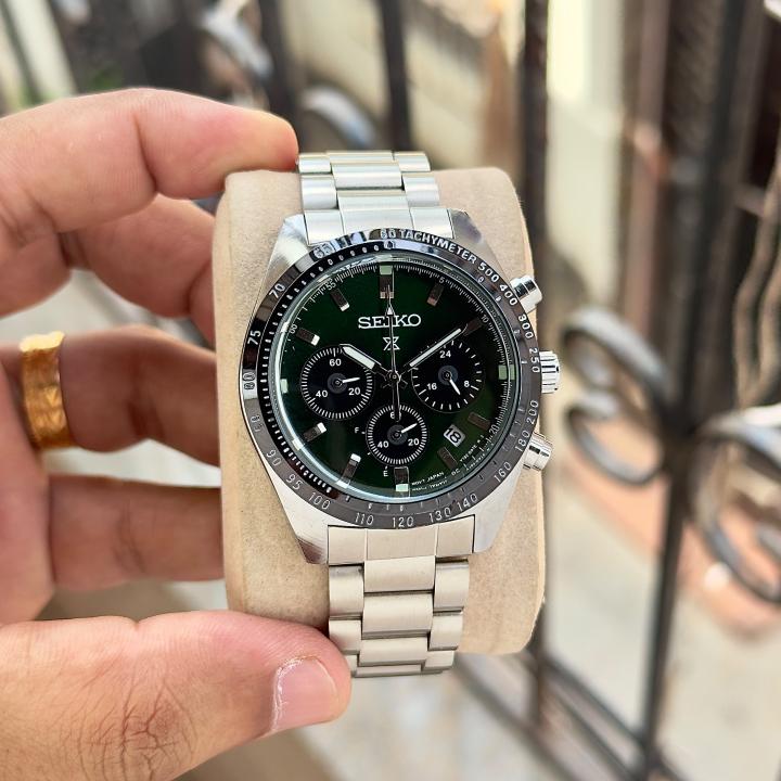 Seiko Prospex Speedtimer Chronograph silver -green