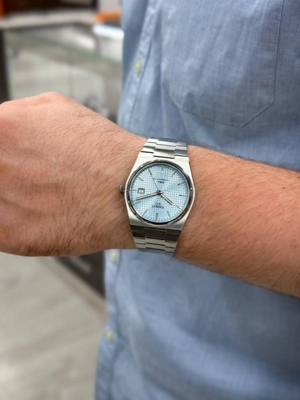 Tissoo_t 1853 Prx Automatic Top Quality Silver-SkyBlue