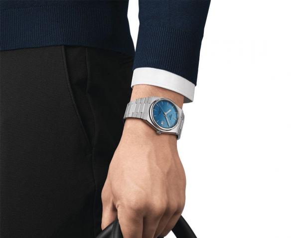 Tissoo_t 1853 Prx Automatic Top Quality silver dual blue