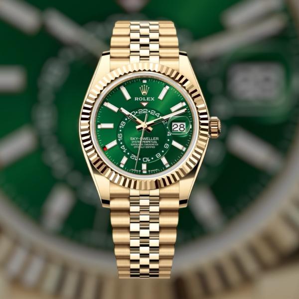 Rolee_x Oyster Perpetual Sky Dweller Gold-Green