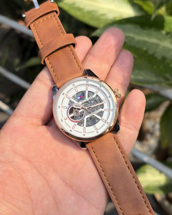Tommmy Hilfige_r Automatic Leather LightBrown-Copper-White