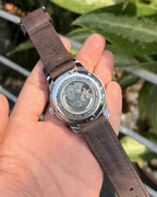 Tommmy Hilfige_r Automatic Leather DarkBrown-Silver-White